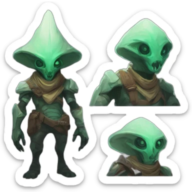 alien mountain creature scifi roguelike rpg style inspired by slay the spire digital art sticker