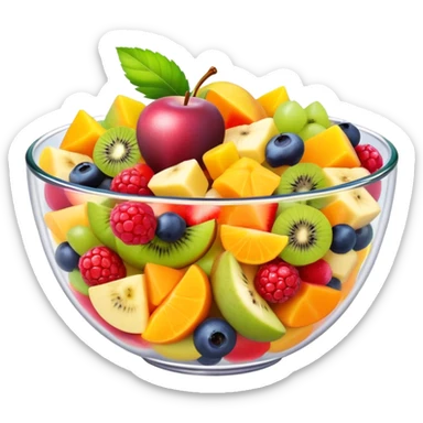large bowl of Fruit salad front view sticker