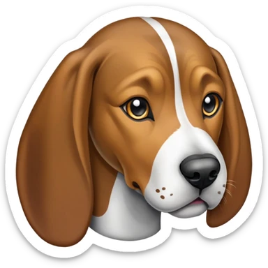 一个长发女生抱着一只Plott hound sticker