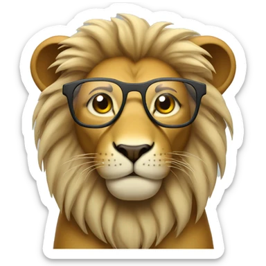 Lion with glasses being technical  sticker