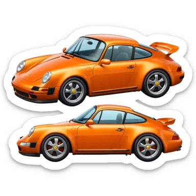 orange porshe sticker