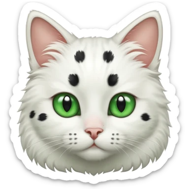 um gato branco com manchas pretas sticker