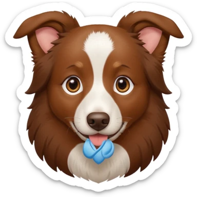 brown border collie with Uyghur sticker