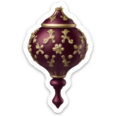 Elegant burgundy finial ornament sticker