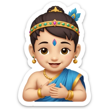 Naughty baby krisna winking  sticker