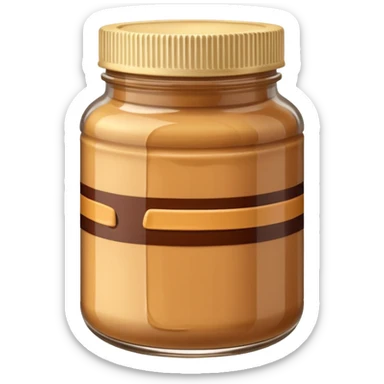A jar of peanut butter with chocolate stripe: sticker