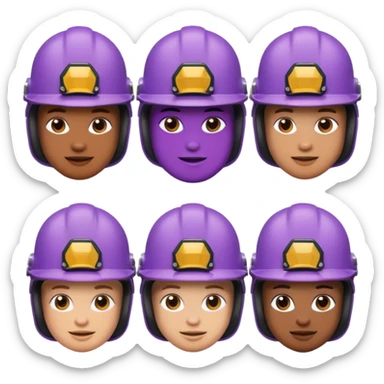 Purple goo emoji face army sticker