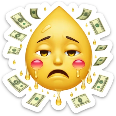 crying emoji with a lot money sticker