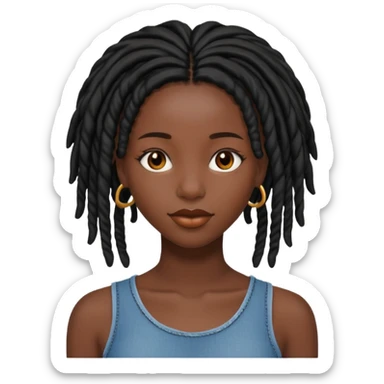 a pretty black girl with black, pretty locs sticker