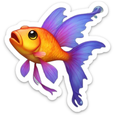 flaming fish fairies sticker