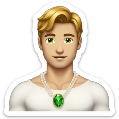 Posh-muscle-boy-with-pearl-necklace-and-green-eyes-and-brown-hair sticker