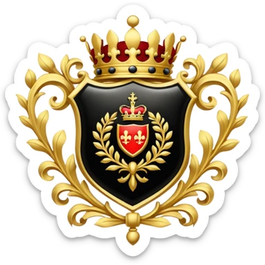royal crest black and gold not too many little details sticker