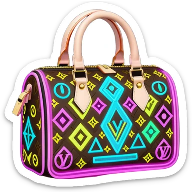 Louis Vuitton neon cyberpunk style bag  sticker