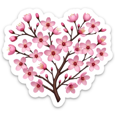 Cherry Blossom Heart sticker