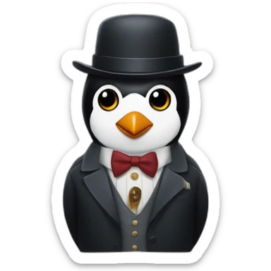 penguin super hero with peaky blinder netflix hat sticker