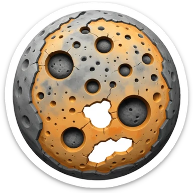 planet with a lot of craters sticker