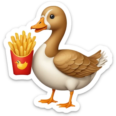 GOOSE HOLDING FRENCH FRIES sticker