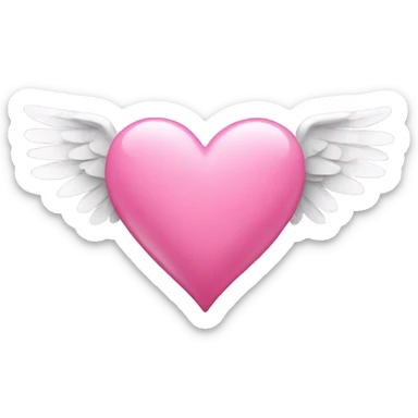 pink heart with wings  sticker