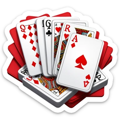 Canasta card game with red and black cards and melds sticker