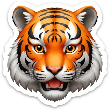 fierce tiger with orange and black stripes sticker
