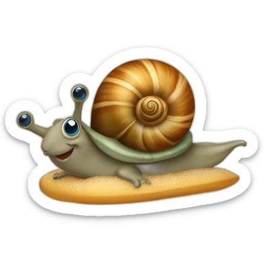 Escargot sur un dauphin sticker