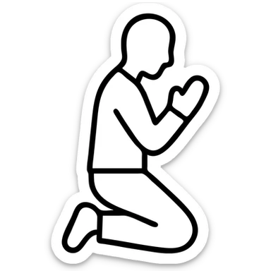 outlined icon of a man praying sticker