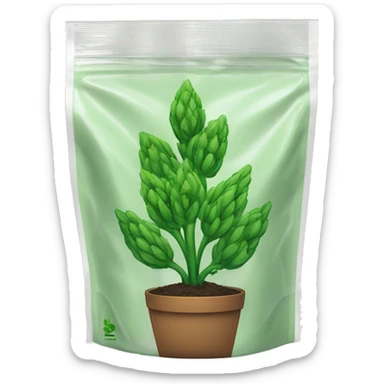 buds of Green plant in zip loc bag sticker