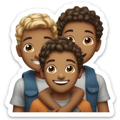 The cute three brothers sticker