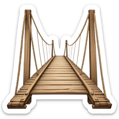 bridge made off rope and wood side view sticker