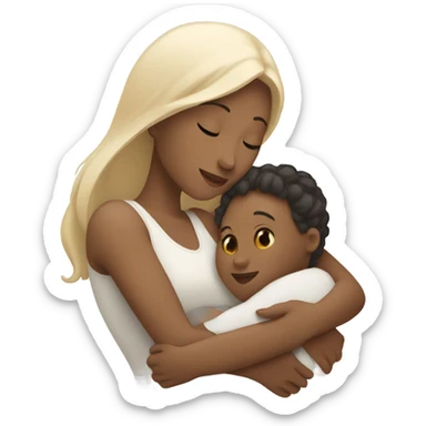white skin mother with child sticker