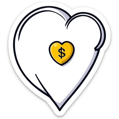 heart and coin sticker