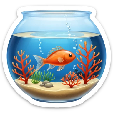 Fish Bowl Aquarium with a single Sea Monkey Artemia in it sticker