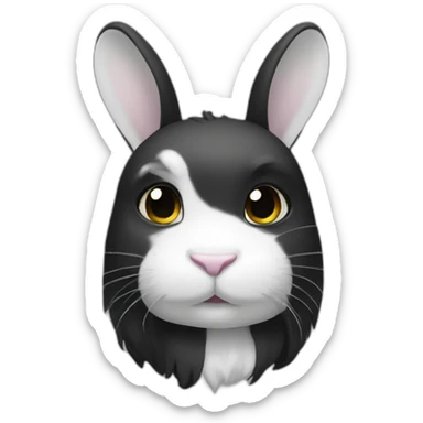 Lapin noir et blanc sticker