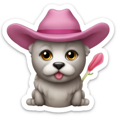 Conejito tierno con un moñito rosado sticker