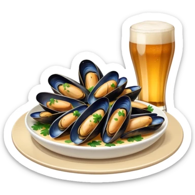cozze con birra peroni sticker