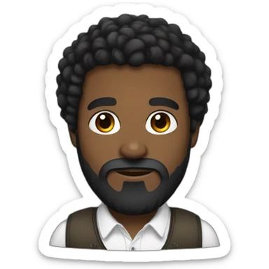 Black man, bla beard and cu hair, russian sticker