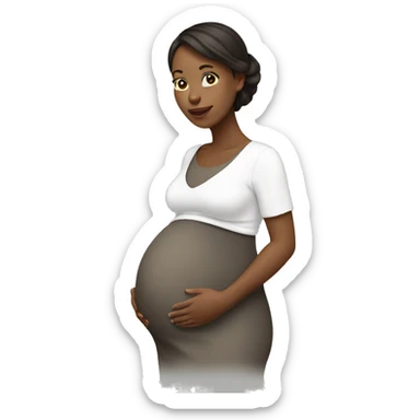 pregnant white  sticker