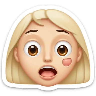 eyes glued open, mouth drooling  sticker