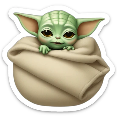 baby yoda sleeping sticker