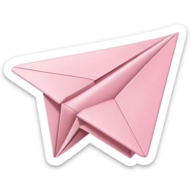 pastel pink paper plane icon for Telegram in iOS Apple emoji style sticker