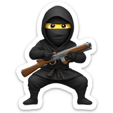 Ninja with gun sticker