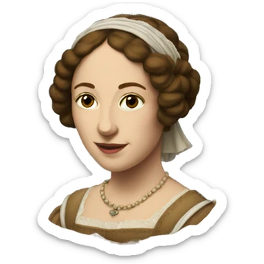 a framed portrait of a Renaissance woman sticker