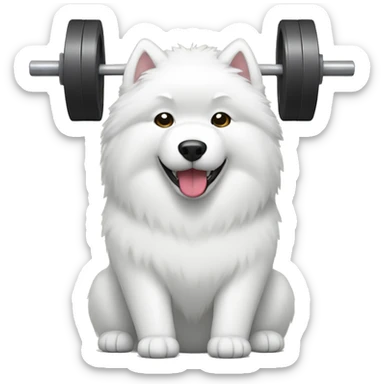 samoyed weightlifting sticker