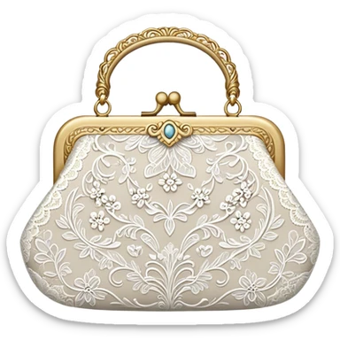 white lace purse sticker