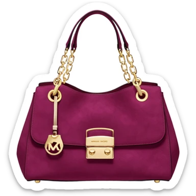 Hyper Realistic, Michael Kors dark raspberry color suede bag sticker