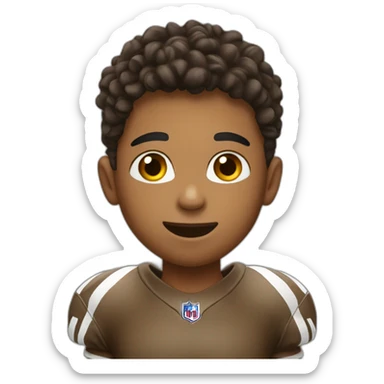 Young brown kid freestyling football sticker