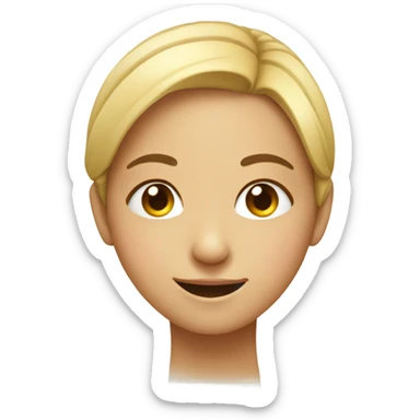 a girl smiling with one eye squinted and the other open sticker