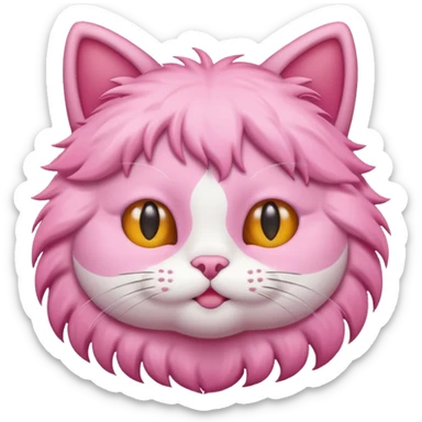 a cute pink cat icon sticker