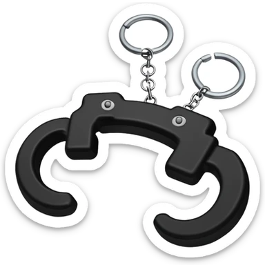Black Fuzzy handcuffs sticker