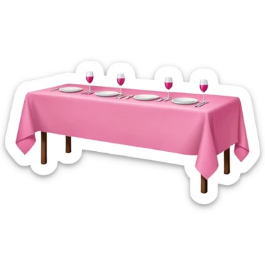 long table with pink table cloth  sticker